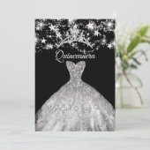 ブラックシルバードレススパークルティアラスターズキンセアニェラ 招待状 (スタンド正面)