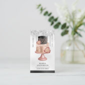 ブラックシルバーバラ金ゴールドケーキペストリーシェフベーカリー 名刺 (スタンド正面)