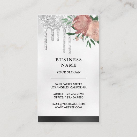 ブラックシルバーバラ金ゴールドケーキペストリーシェフベーカリー 名刺 (裏面)