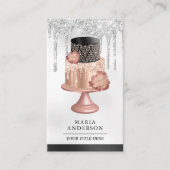 ブラックシルバーバラ金ゴールドケーキペストリーシェフベーカリー 名刺 (正面)