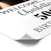 ブラックシルバーバースデーパカスタムーティー8.5x11 ポスター (角)