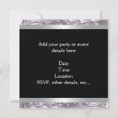 ブラックシルバーパープルガールズウーマンズバースデーパーティー 招待状 (裏面)