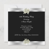 ブラックシルバーヒョウ真珠ジュエルバースデーパーティー 招待状 (裏面)