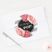 ブラックシルバーピンクフローラベイビーシャワー準備ポップ・アートの完了 ラウンドシール (封筒)