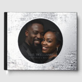 ブラックシルバーフォイルのゲストブック エレガントなゲストブック ゲストブック (正面)