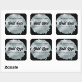 ブラックシルバーフォイルモダンラグジュアリーグラマラスろうそく スクエアシール (シート)