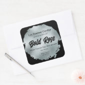 ブラックシルバーフォイルモダンラグジュアリーグラマラスろうそく スクエアシール (封筒)