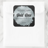 ブラックシルバーフォイルモダンラグジュアリーグラマラスろうそく スクエアシール (バッグ)