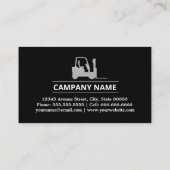 ブラックシルバーフォークリフト，ロジシック – プロフェッショナル 名刺 (裏面)