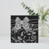 ブラックシルバーブラックすべての行事パーティの招待状 招待状 (スタンド正面)