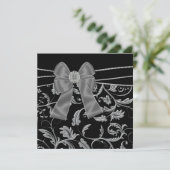 ブラックシルバーブラックすべての行事パーティの招待状 招待状 (スタンド正面)