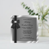 ブラックシルバーブラックタイパーティーブラックタイフォーマルプ 招待状 (スタンド正面)