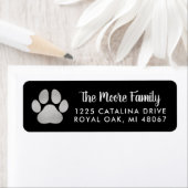 ブラックシルバーペットラバーポープリント差出人住所 ラベル (インサイチュ)