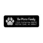 ブラックシルバーペットラバーポープリント差出人住所 ラベル (正面)