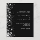 ブラックシルバーホワイトバジェット結婚式招待状 (正面)