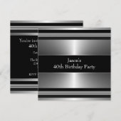 ブラックシルバーマンの40歳の誕生日パーティー 招待状 (正面/裏面)