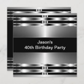 ブラックシルバーマン40th誕生日パーティー 招待状 (正面/裏面)