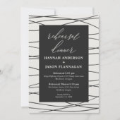 ブラックシルバーミニマリストリハーサルディナー 招待状 (正面)