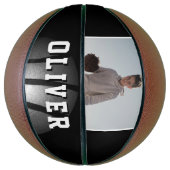 ブラックシルバーメタリックボール名写真 バスケットボール (縦)