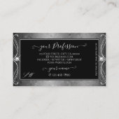 ブラックシルバーモザイク華美スパークルジュエリーイニシャル 名刺 (裏面)