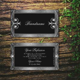 ブラックシルバーモザイク華美スパークルジュエリーオーナメント 名刺