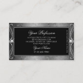 ブラックシルバーモザイク華美スパークルジュエリーオーナメント 名刺 (裏面)