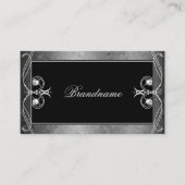 ブラックシルバーモザイク華美スパークルジュエリーオーナメント 名刺 (正面)