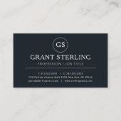 ブラックシルバーラグジュアリーミニマリストプロフェッショナル 名刺 (正面)