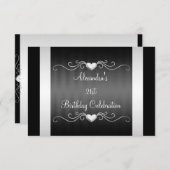 ブラックシルバーラブハート21st誕生日イベント2 招待状 (正面/裏面)