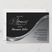 ブラックシルバーリタイアメントパーティの招待状 招待状 (正面)