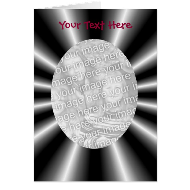 ブラックシルバーレイズデザインあなたのフォトカード (正面)