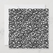 ブラックシルバーレオパードホイルジェムリボン 40歳の誕生日 招待状 (裏面)