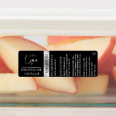 ブラックシルバーロゴ必須油ボトル防水 ラベル (貼付)