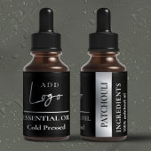 ブラックシルバーロゴ必須油ボトル防水 ラベル