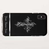 ブラックシルバー中世十字iPhone XS最大ケース Case-Mate iPhoneケース (裏面(横))