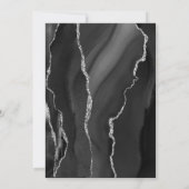 ブラックシルバー瑪瑙スクリプト日付を保存 案内状 (裏面)