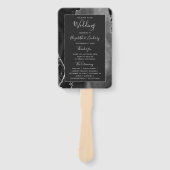 ブラックシルバー瑪瑙ダーク結婚式 プログラム ハンドファン (正面)