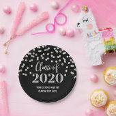 ブラックシルバー紙吹雪卒業2020 ペーパープレート (パーティー)