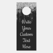 ブラックシルバー記念パーティー結婚誕生日 ドアノブサイン (正面)