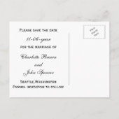 ブラックシルバー雪の結晶Winter save the Date 案内ポストカード (裏面)