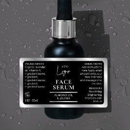 ブラックシルバー1 OZ 30ml化粧品ボトル防水 ラベル