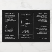 ブラックシルバー2 OZドロッパーボトル防水ラベル フードラベル (シングルラベル)