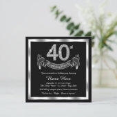 ブラックシルバー40th誕生日パーティー 招待状 (スタンド正面)
