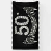 ブラックシルバー50thバースデーパーティー 横断幕 (縦)