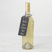 ブラックシルバー アニバーサリー パーティー 誕生日 ギフト ワイン ボトルネックタグ (アングル)