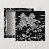 ブラックシルバー ブラック オールオケージョン パーティー 招待状 (正面/裏面)