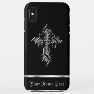 ブラックシルバー 中世十字架 iPhone XS Max ケース