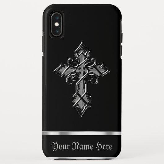 ブラックシルバー 中世十字架 iPhone XS Max ケース Case-Mate iPhoneケース (裏面)