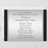 ブラックシルバー 25周年結婚記念日パーティー 招待状 (裏面)