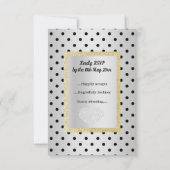 ブラックシルバー SPOT ゴールド ハート RSVP シンプル エレガント (裏面)